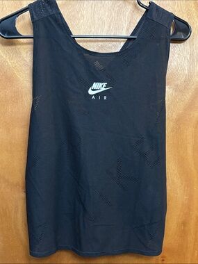 Nike Black Mesh Tank with White Nike Air Logo